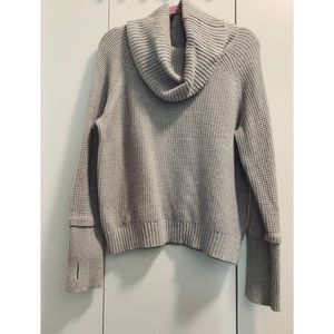 41 Hawthorn Grey Waffle Knit Cowl Neck Sweater